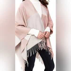 Soia & Kyo Color Block Scarfigan with Fringe-new